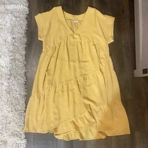 *NEW* Oddi Yellow Women’s Babydoll Tiered Dress - Size S